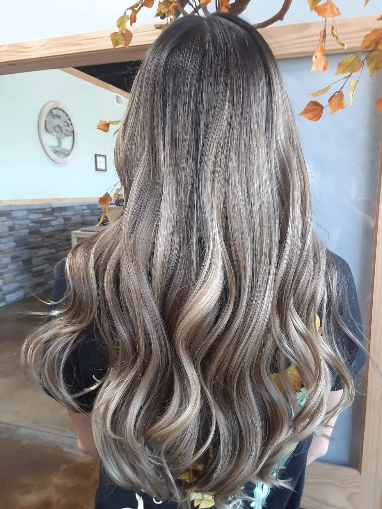 Cool brunette color with bright dimensional highlights by Kristen Wilhite
