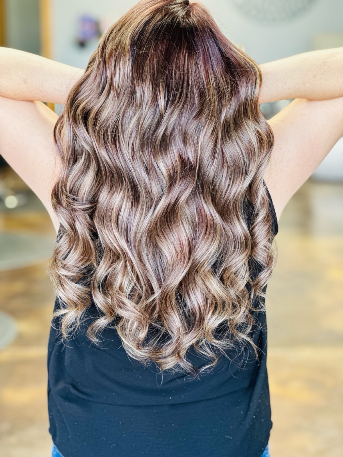 Long dimensional brunette waves by Natalie Garrido